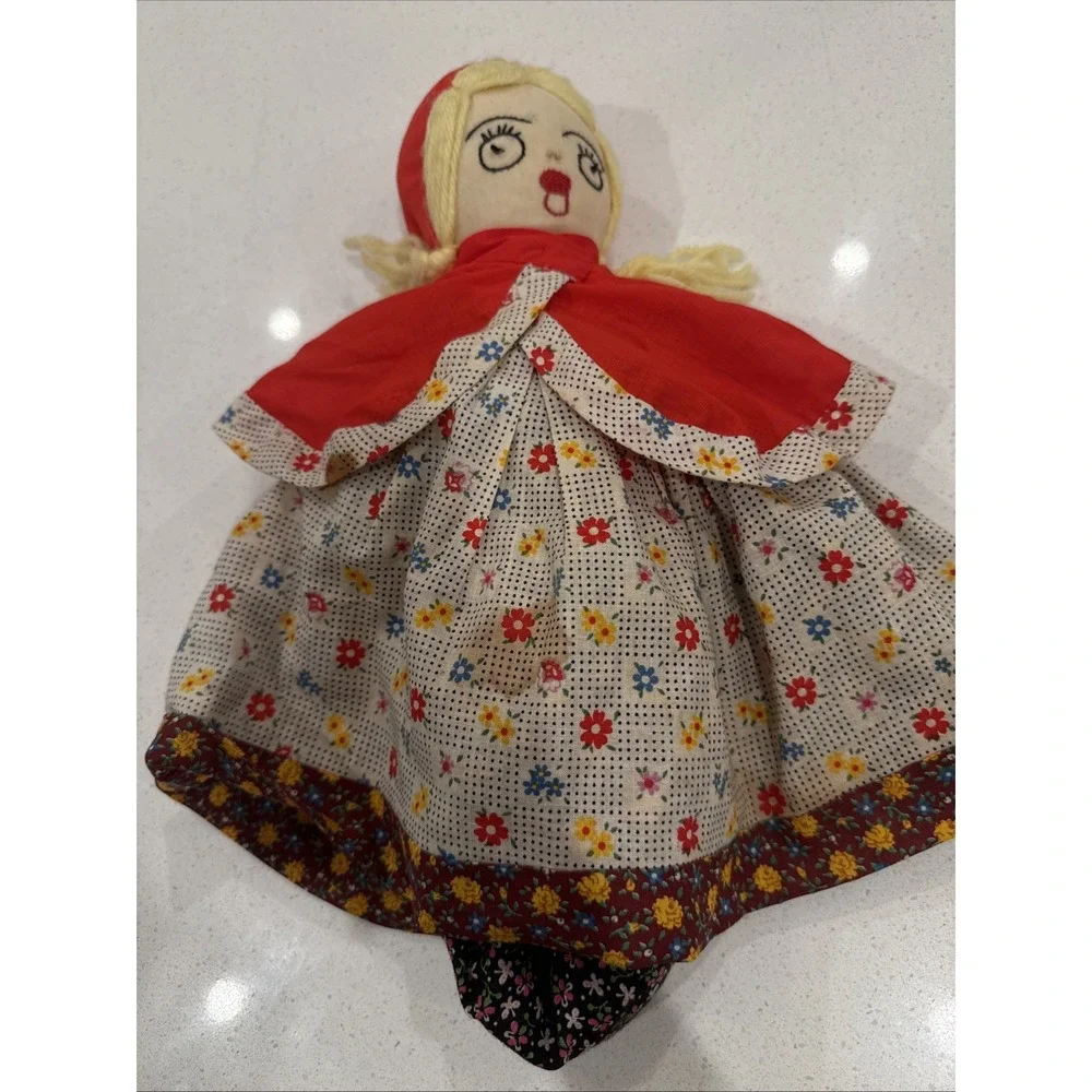 Vintage 1970s 3 In 1 Topsy Turvy Doll Little Red Riding Hood Grandma Wolf